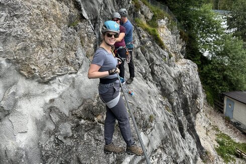 Zeit für eine Pause beim Klettersteigen