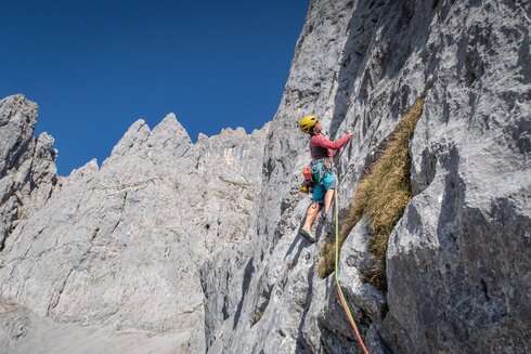 Mehrseillängenrouten am Wilden Kaiser werden begangen