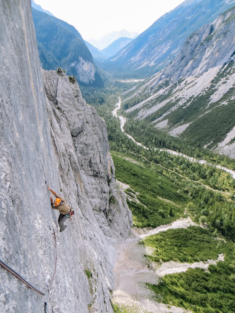An der Repswand im Karwendel. Foto: Simon Schöpf
